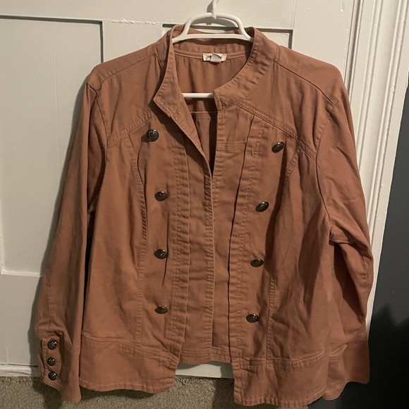 Westport Jackets & Blazers - Westport Blush Pink military classic button up with front clasp closures size 2X